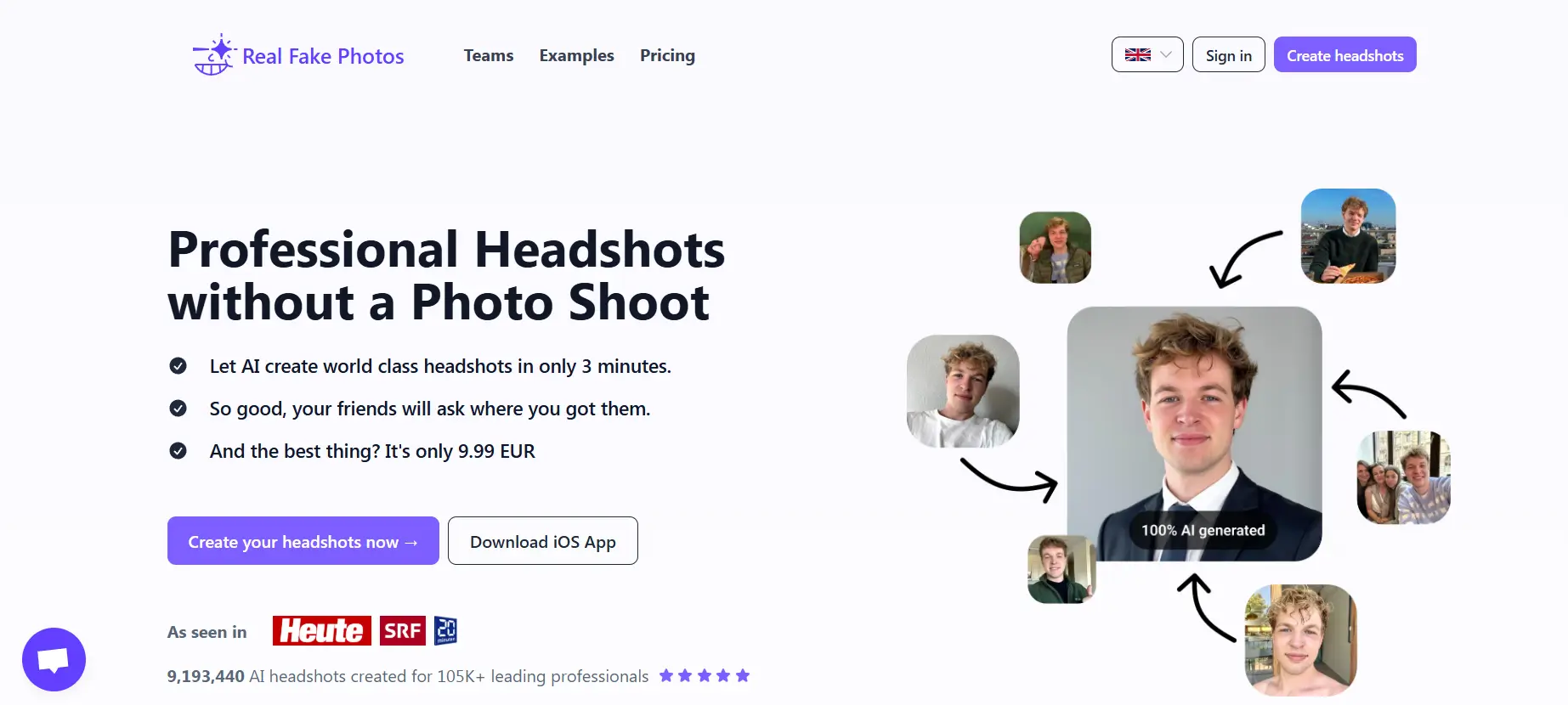 Real Fake Photos AI Headshots