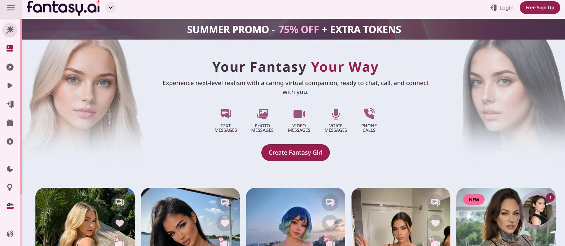 Fantasy.ai AI Girlfriend and NSFW Companion Generator