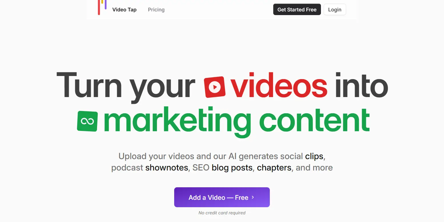 Video Tap – AI Video Repurposing Tool