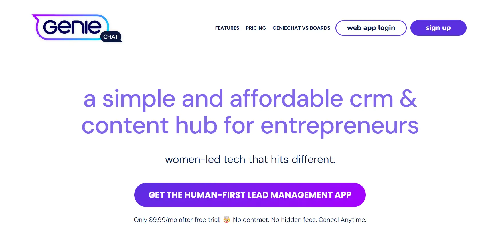 Geniechat Lead Management App and Mini-CRM