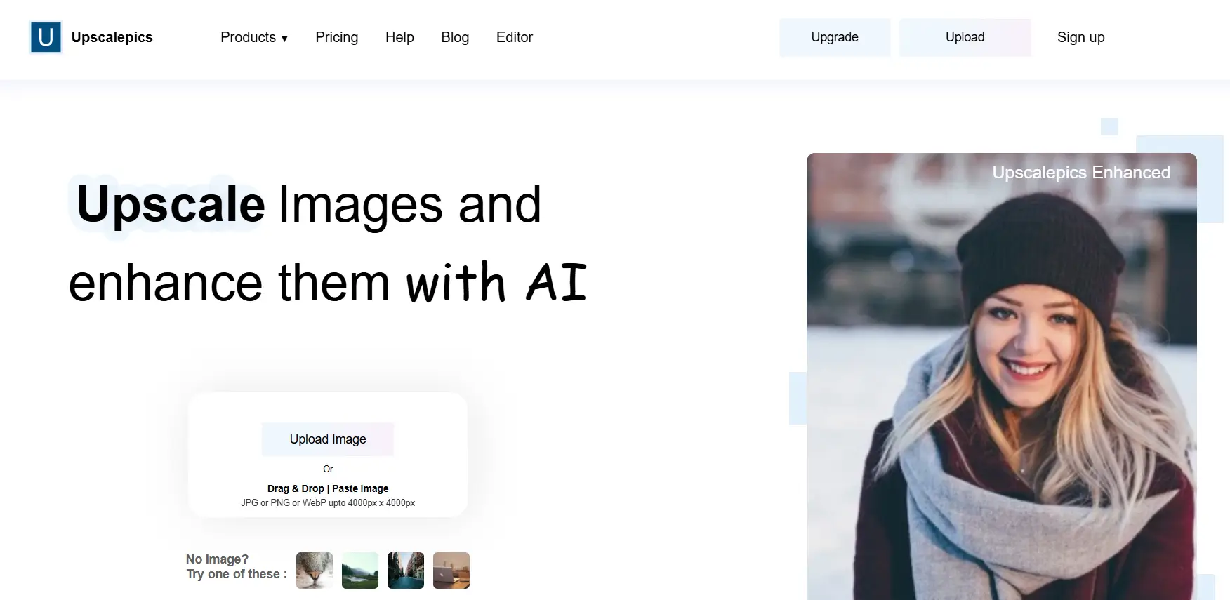 Upscalepics – AI Image Upscaler for Enhanced Resolution and Prints