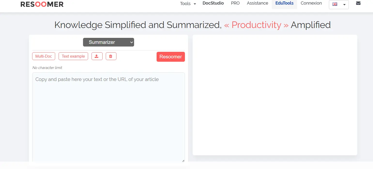 Resoomer Summarizer and AI Writing Tools