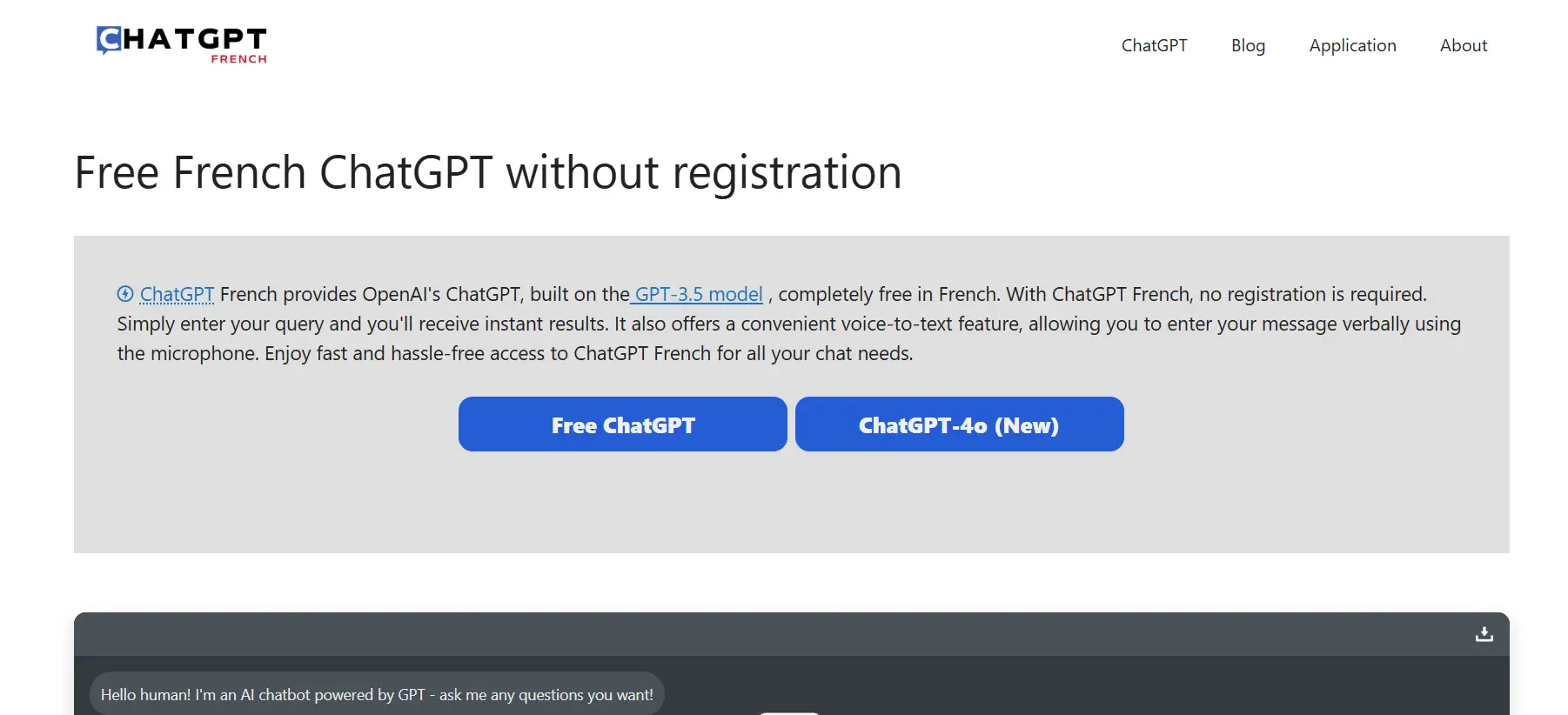 ChatGPTFrench.org ChatGPT Français Gratuit