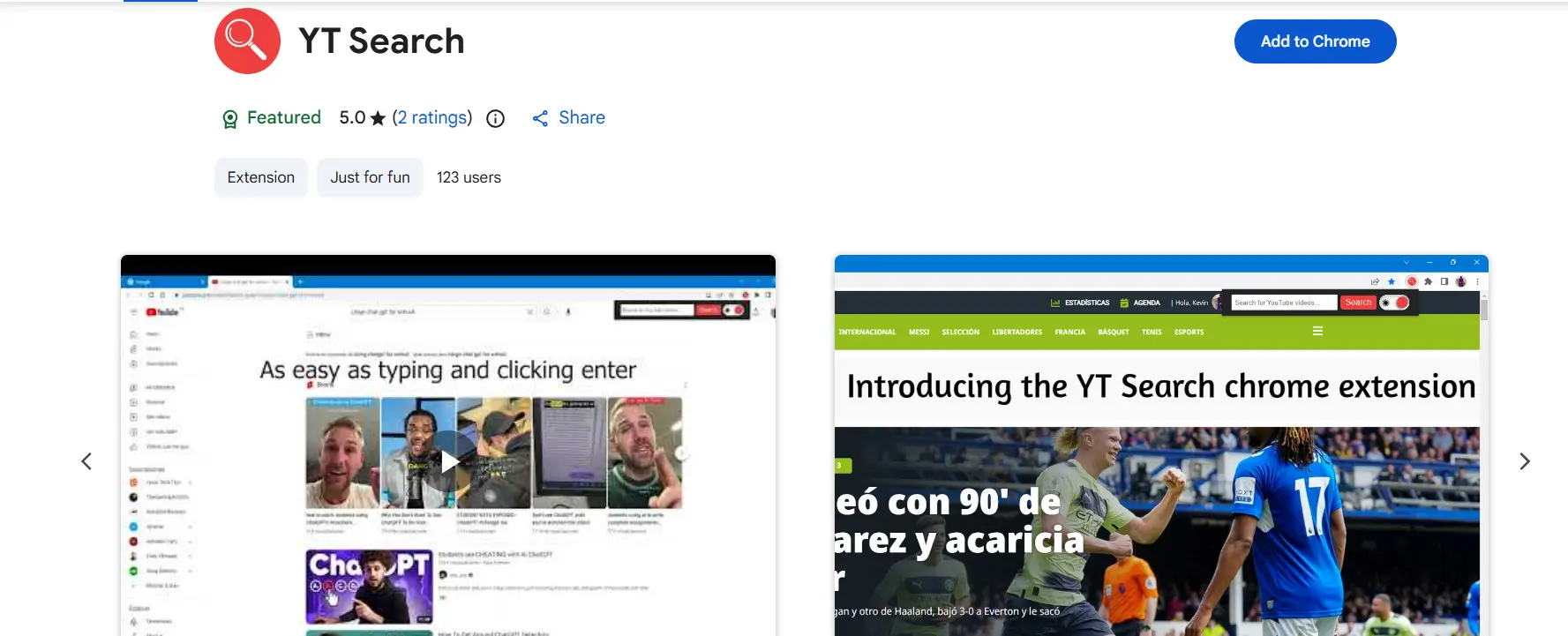 Search YT – YouTube Video Search Extension
