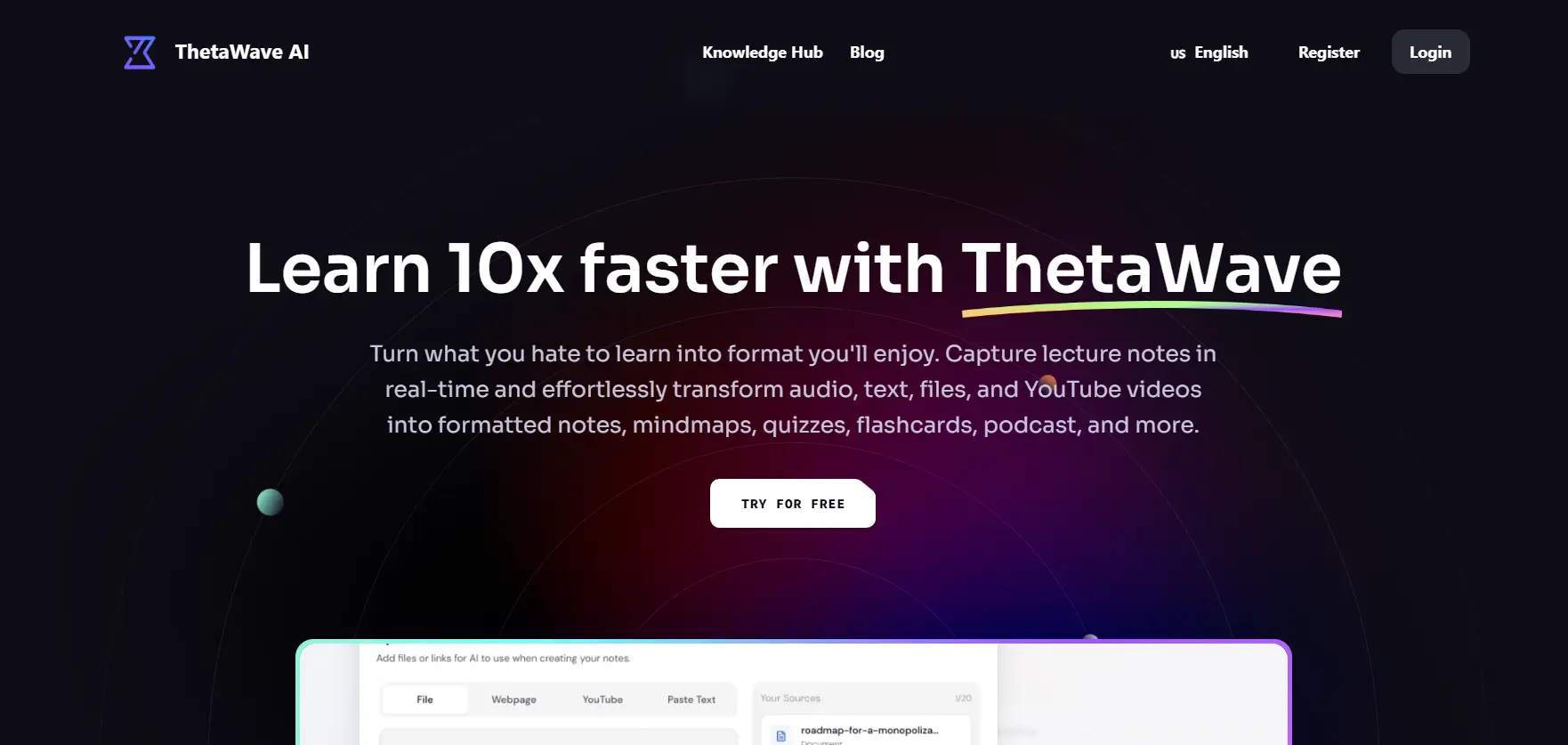 ThetaWave AI Note Taking and Study Assistant